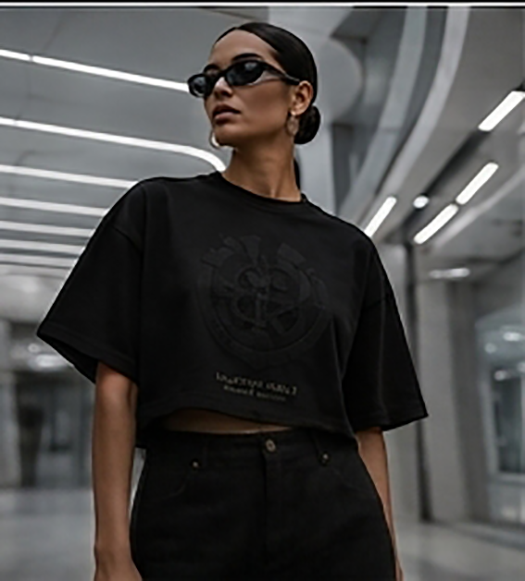 Embossed Crop Tee
